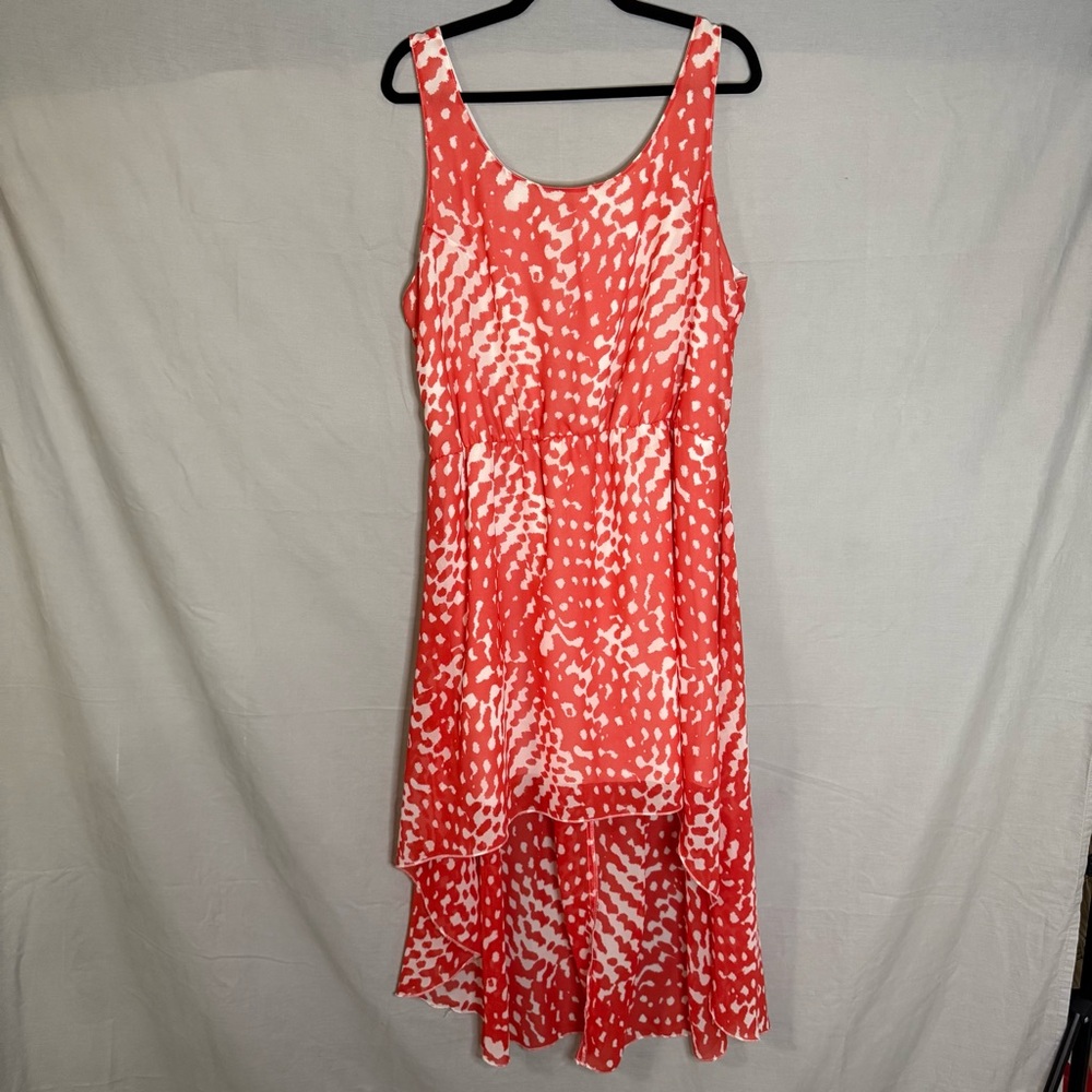 Womens‎ Plus Size 2X Summer Dress High Low Orange White Time And A Half Vacation